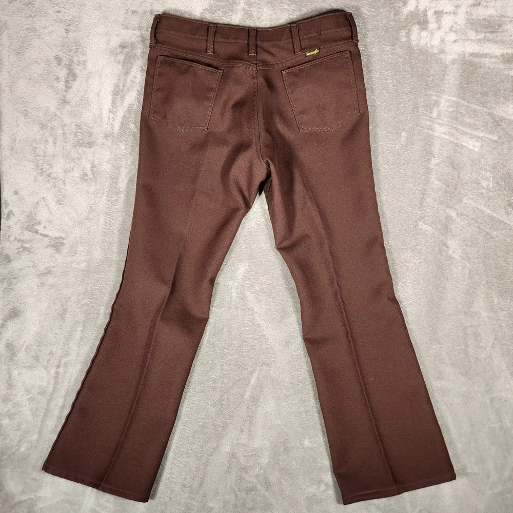Wrangler Mens 35X29 Brown‎ Good Polyester Pants Western Vintage